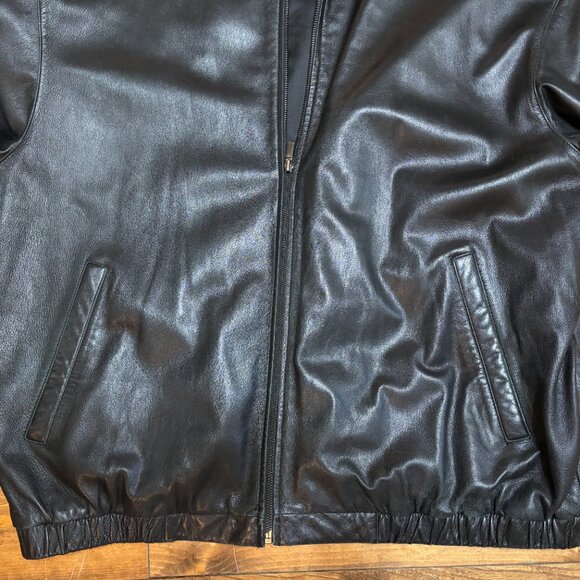 Brandini Black Quality Leather Jacket Men's XL - Picture 5 of 7